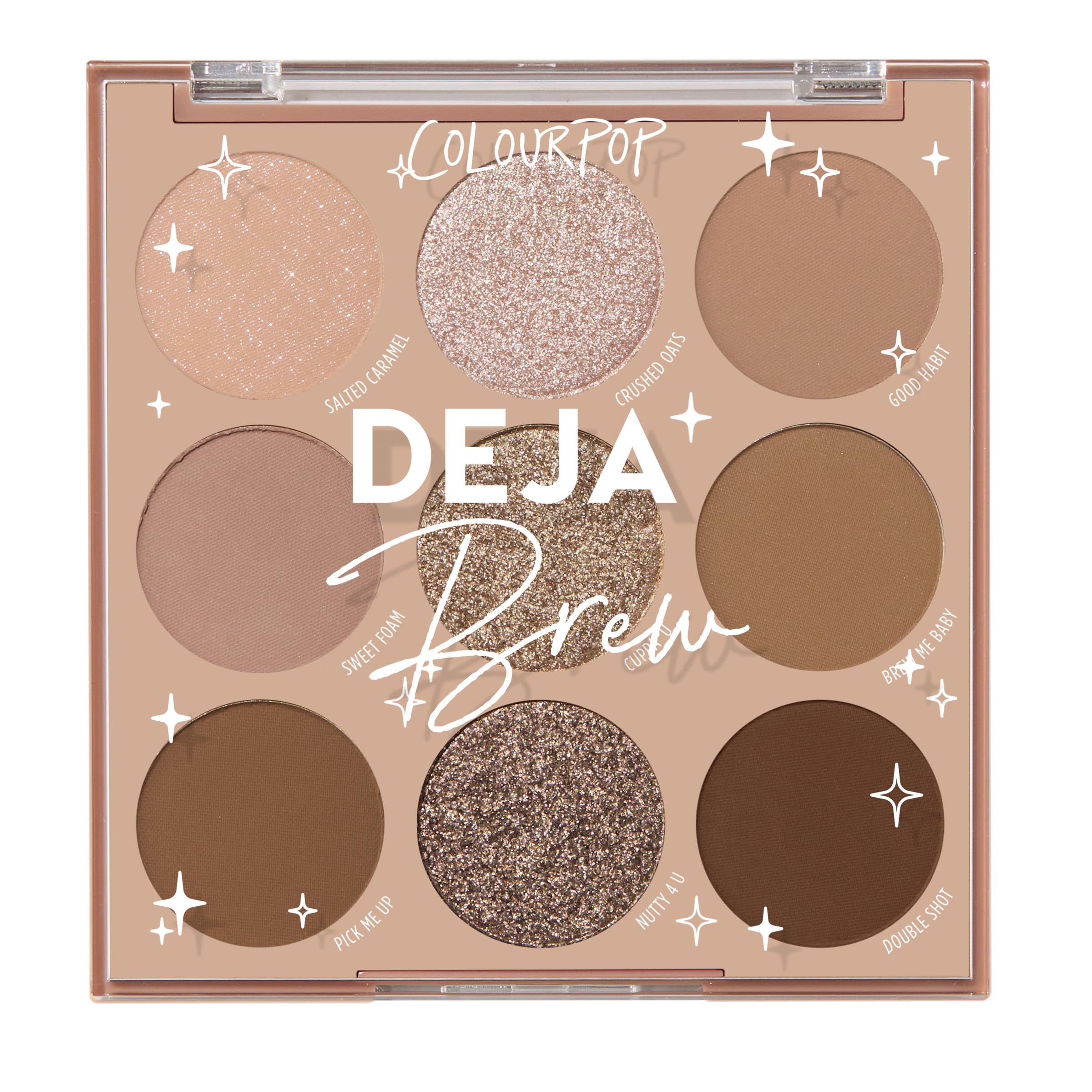 ColourPop Deja Brew Eyeshadow Palette - Cool-Toned Nude Eye Makeup Palette with Matte, Metallic and Matte Sparkle Finishes - High-Pigment Eye Makeup with a Long-Wearing Formula (0.3 oz)